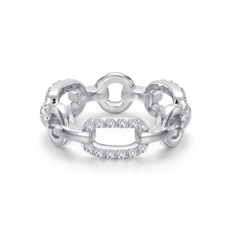 women’s diamond halo rings -Lafonn Paperclip Diamond Ring R0465CLP