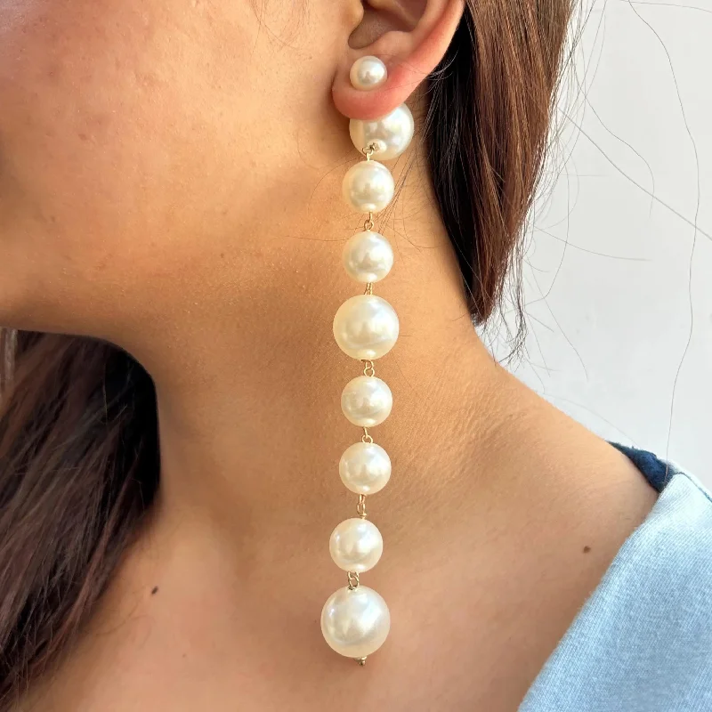 statement earrings with pearls -TFC Chic Pearl Sway Multi-Way Shoulder Duster Dangler Earrings