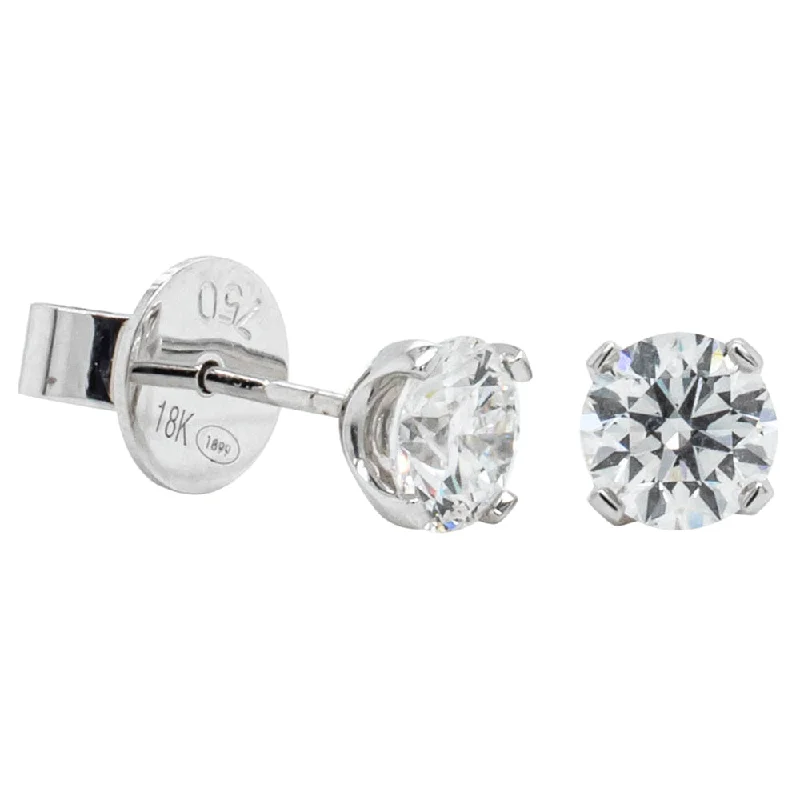 gold plated earrings -18ct White Gold 1.40ct Diamond Blossom Stud Earrings