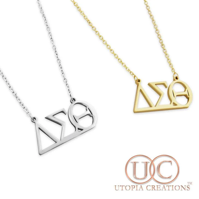 charm pendant necklaces for women -ΔΣΘ Symbol Necklace (Stainless Steel)