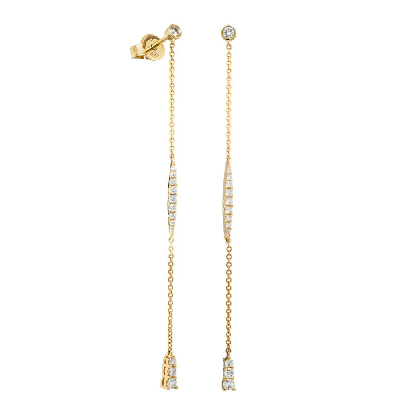 handmade earrings for women -18ct Yellow Gold .28ct Diamond Drop Earrings