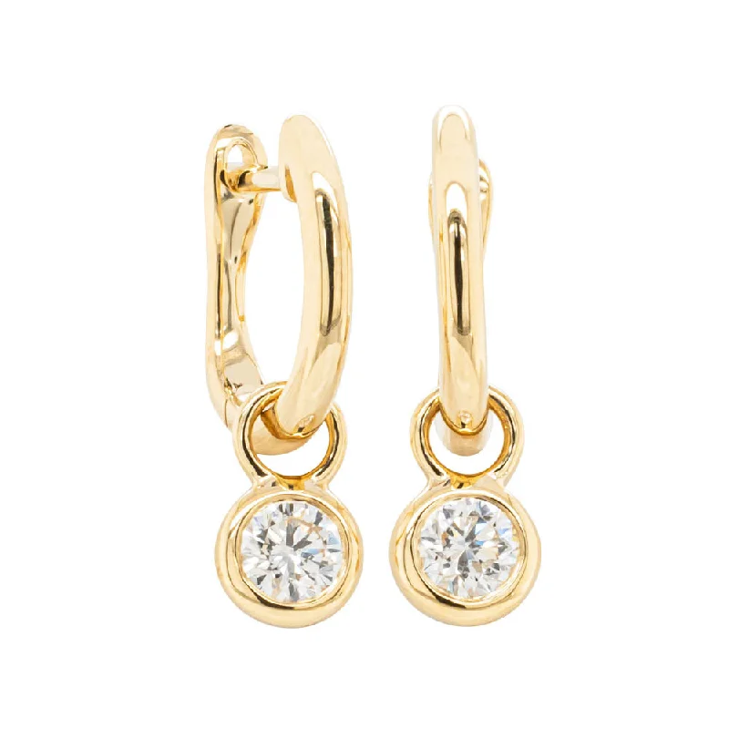 statement earrings for women -18ct Yellow Gold Diamond Natalia Hoop Earrings