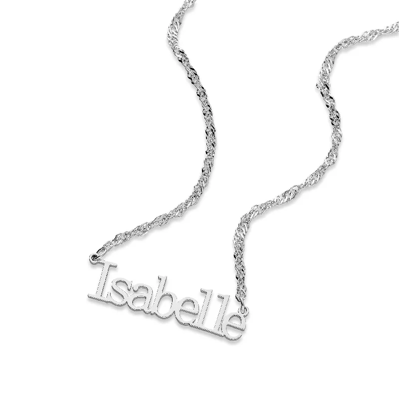 women’s sparkling necklaces -Vivola name necklace silver