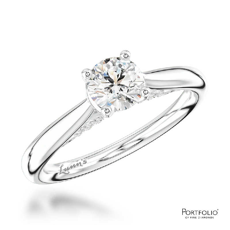 rose gold rings for women -Solitaire 0.50ct D SI1 Diamond Platinum Ring