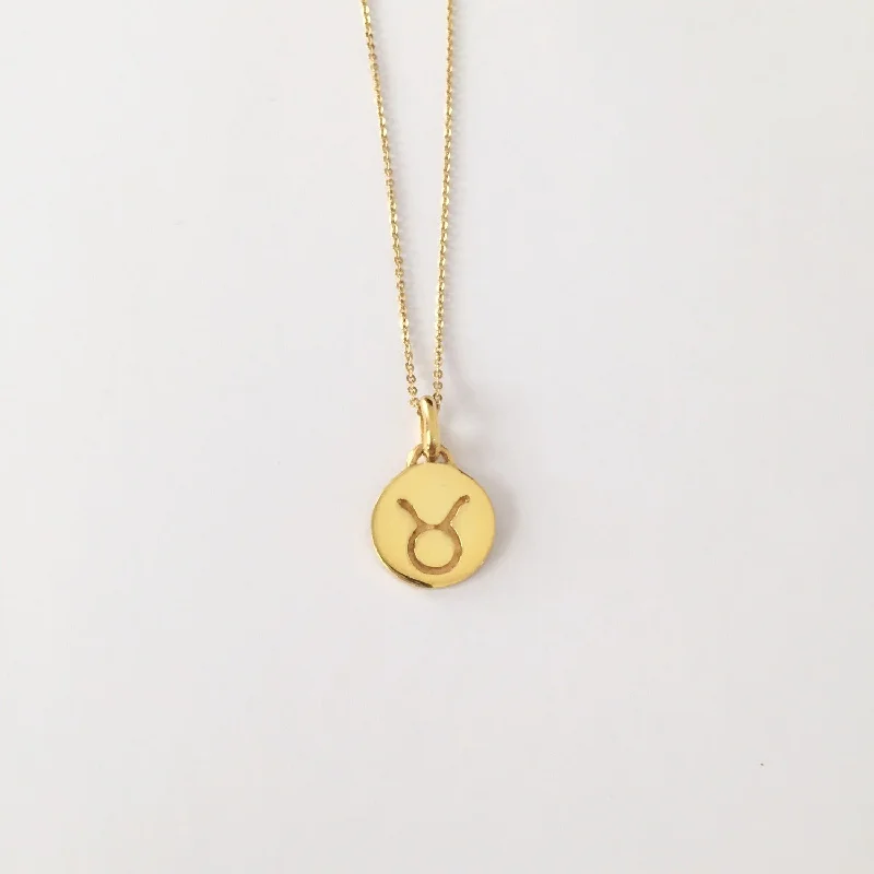 wedding necklaces for women -Taurus Necklace, Solid Gold