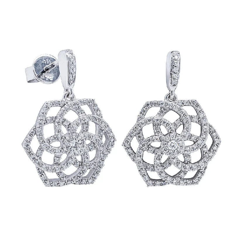 modern earrings for women -9ct White Gold .50ct Diamond Earrings