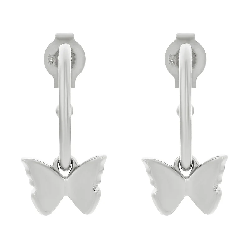 silver dangling earrings for women -Karen Walker Butterfly Hoop Earrings - Sterling Silver