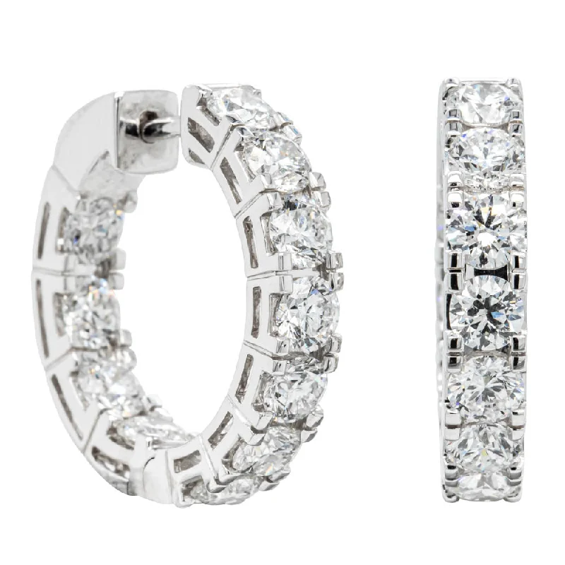 fashion-forward earrings for women -18ct White Gold 4.00ct Diamond Jubilee Hoop Earrings