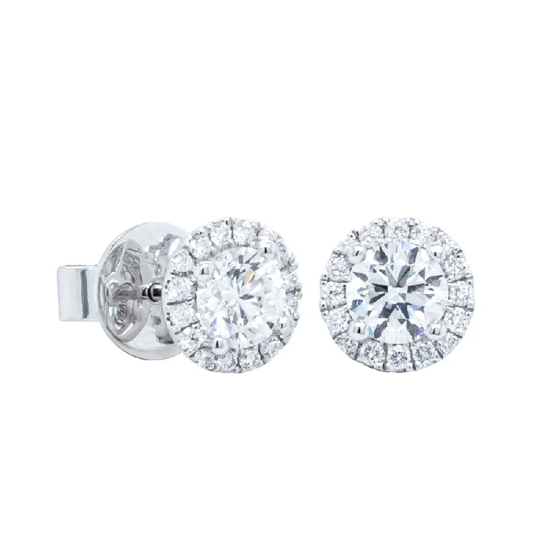 elegant drop earrings for women -18ct White Gold 1.19ct Diamond Earrings