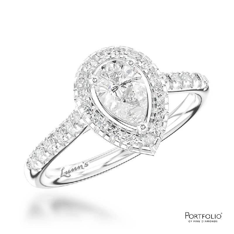 designer rings for women -Cluster 0.40ct D VS2 Diamond Platinum Ring