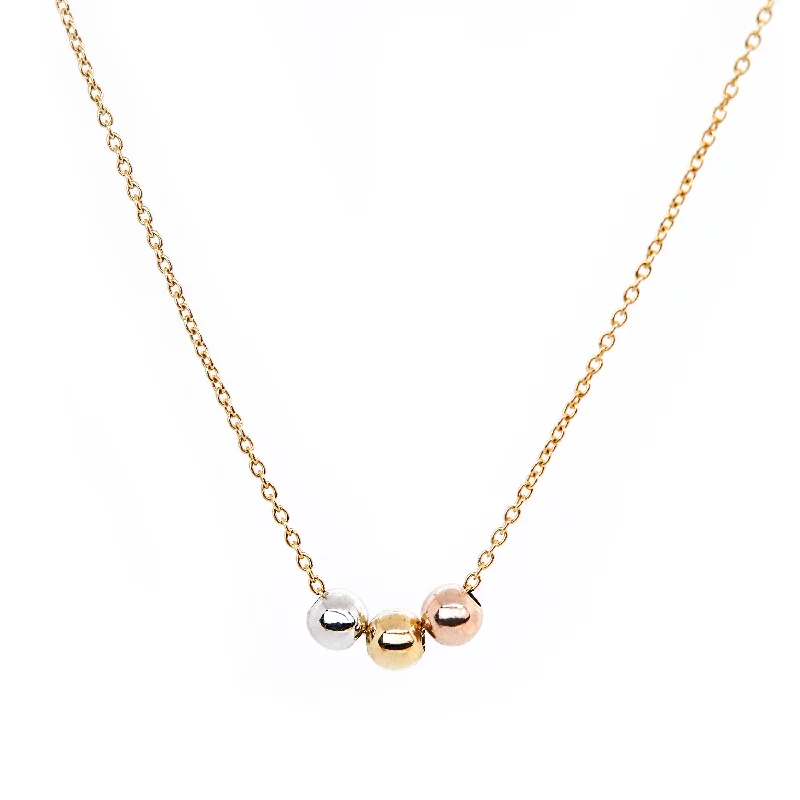 handcrafted necklaces for women -Triple Points Necklace, Solid Gold