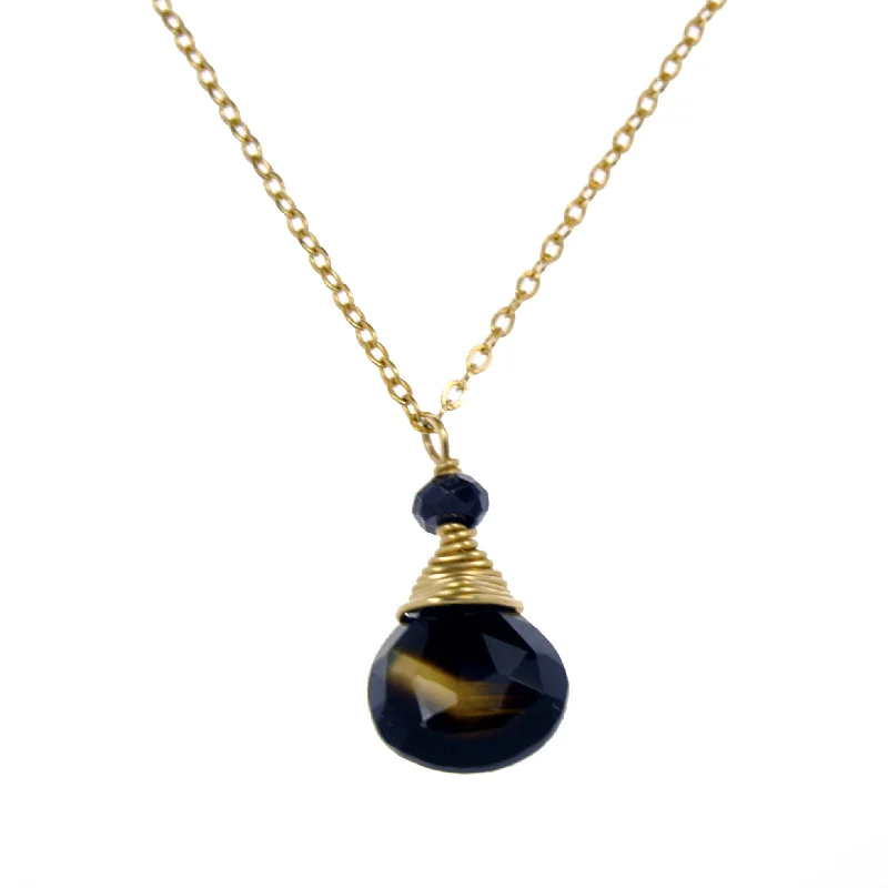 luxury fashion necklaces for women -Black Onyx One Drop Necklace