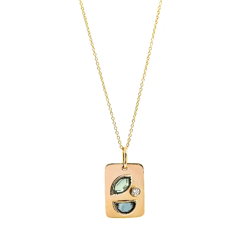 trendy gold necklaces for women -Medley Pendant No. 3 Necklace (Large Tag), Solid Gold | ONE-OF-A-KIND