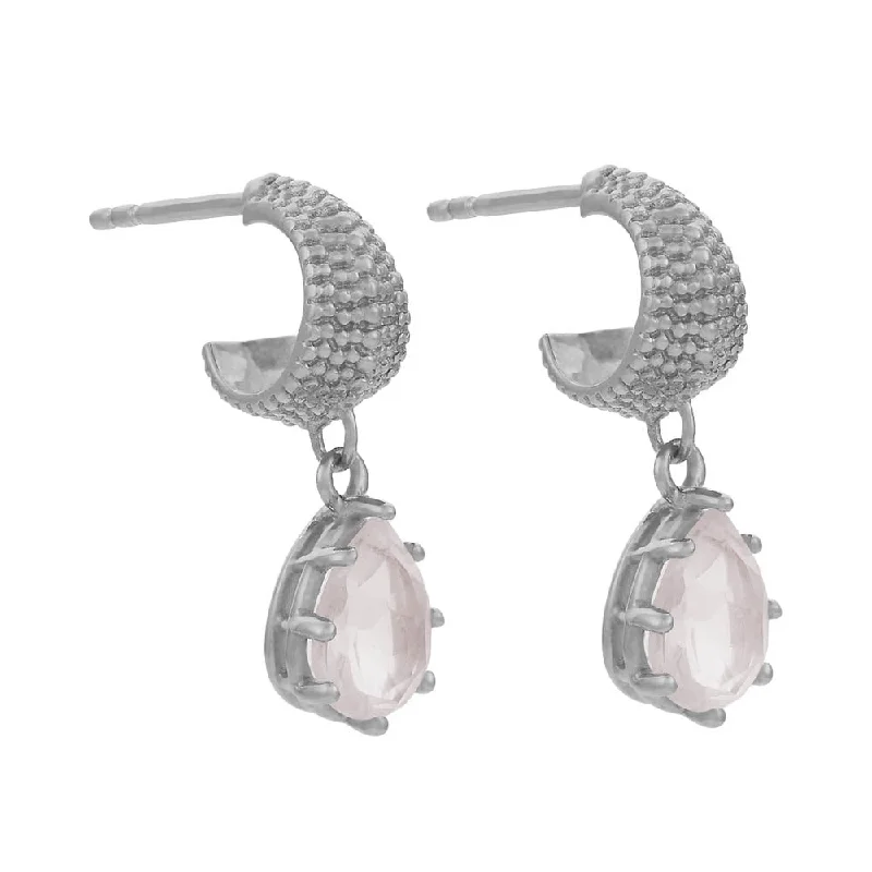 timeless earrings for women -Zoe & Morgan Fleur Earrings - Sterling Silver & Rose Quartz