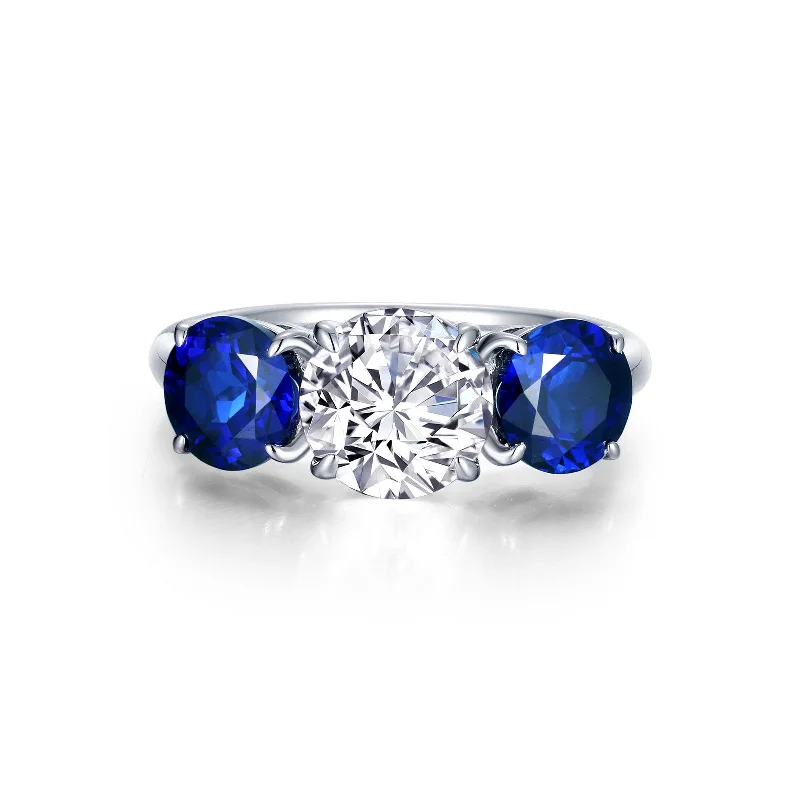 classic silver rings for women -Lafonn Kaleidoscope Sapphire Ring SYR016SP