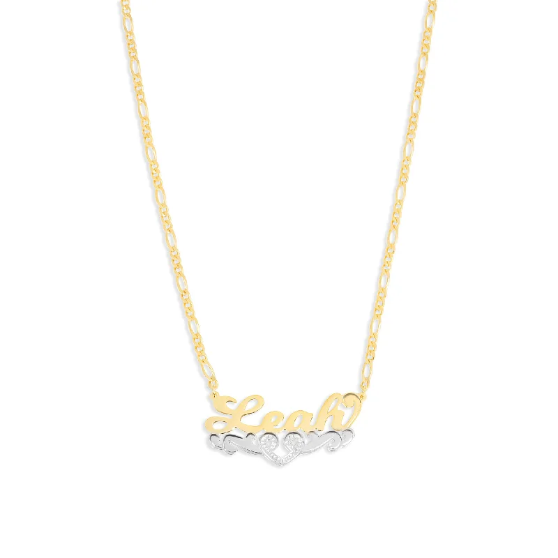 silver necklaces for women -THE CLASSIC OPEN HEART NAMEPLATE NECKLACE