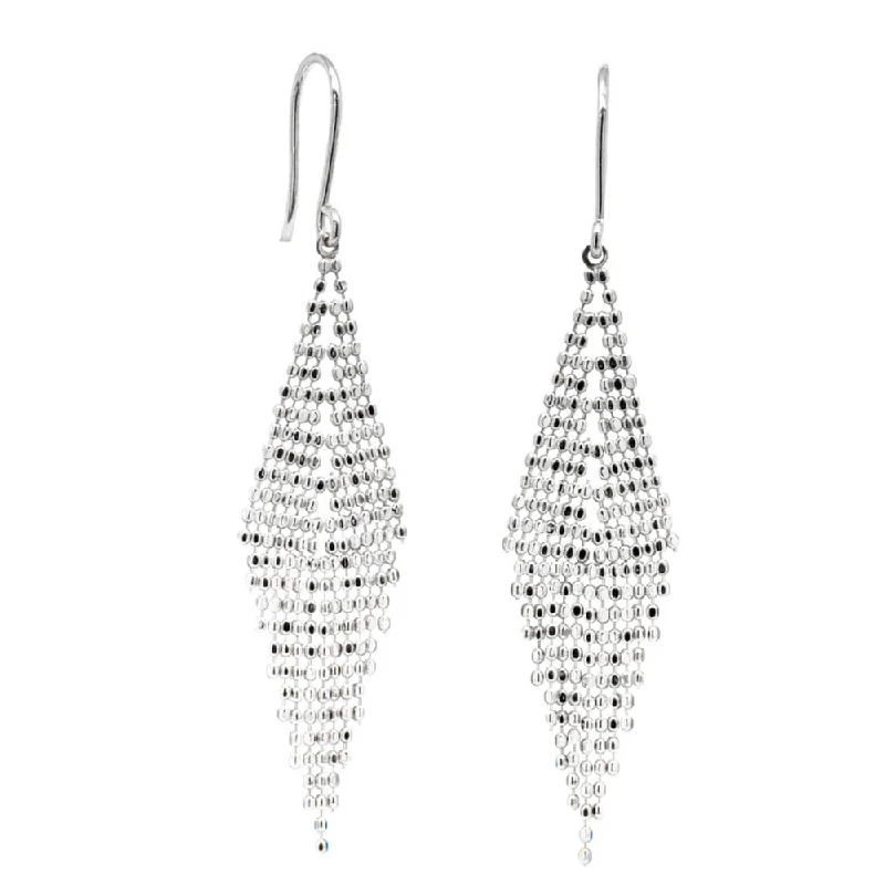 gemstone stud earrings -18ct White Gold Martini Tassel Drop Earrings