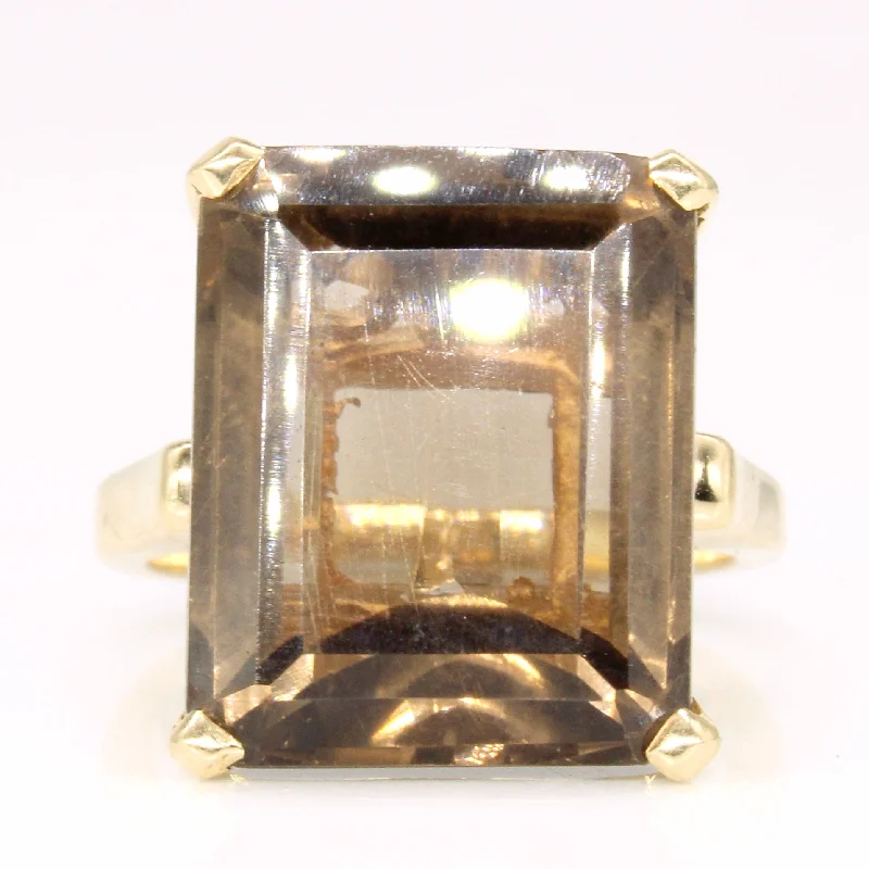 vintage rings for women -Smoky Quartz Cocktail Ring | 11.50ct | SZ 6.25 |