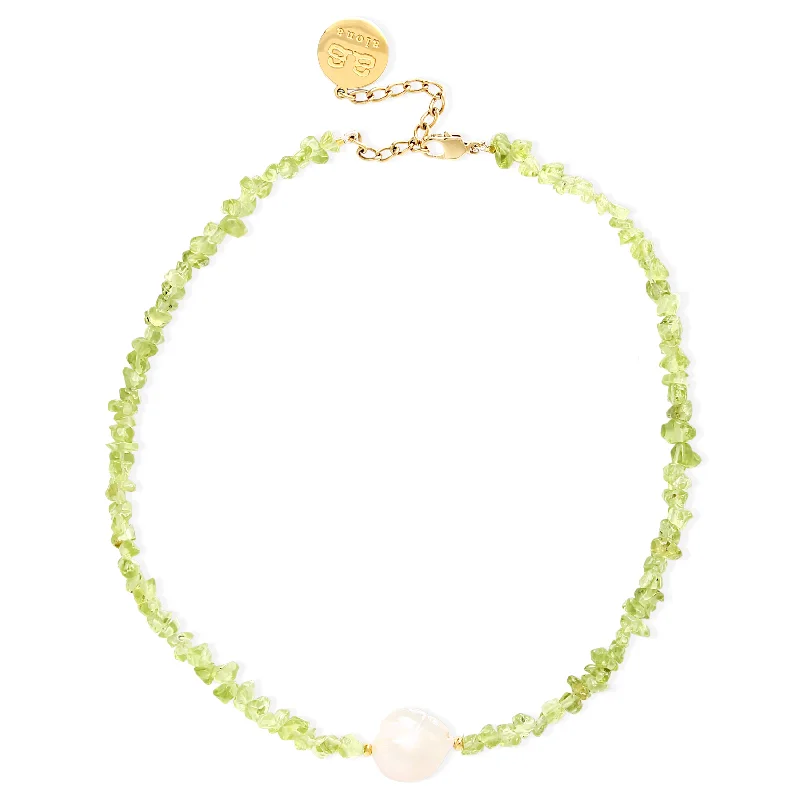 classic diamond necklaces for women -WILLOW Necklace - Gold & Peridot