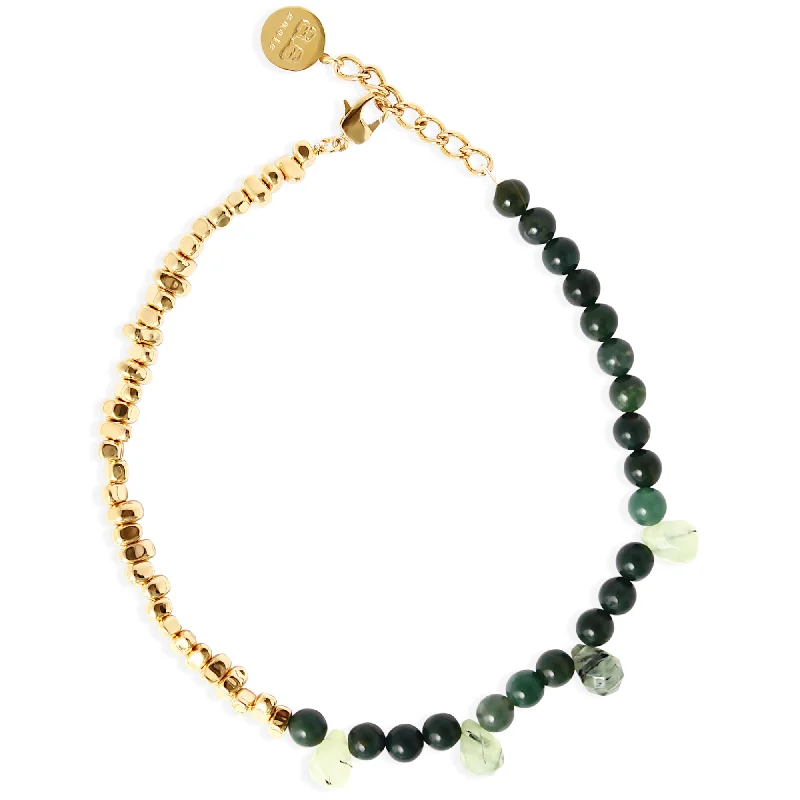 vintage necklaces for women -OREL Necklace - Moss Agate and Gold Hematite