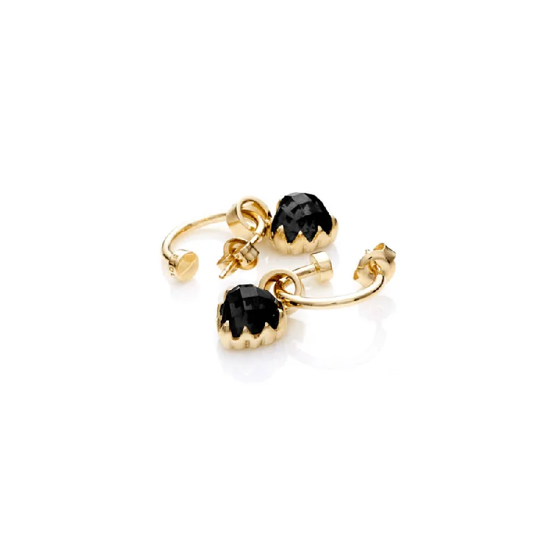 women’s bold earrings -Stolen Girlfriends Club Love Anchor Earrings - Gold Plated & Onyx