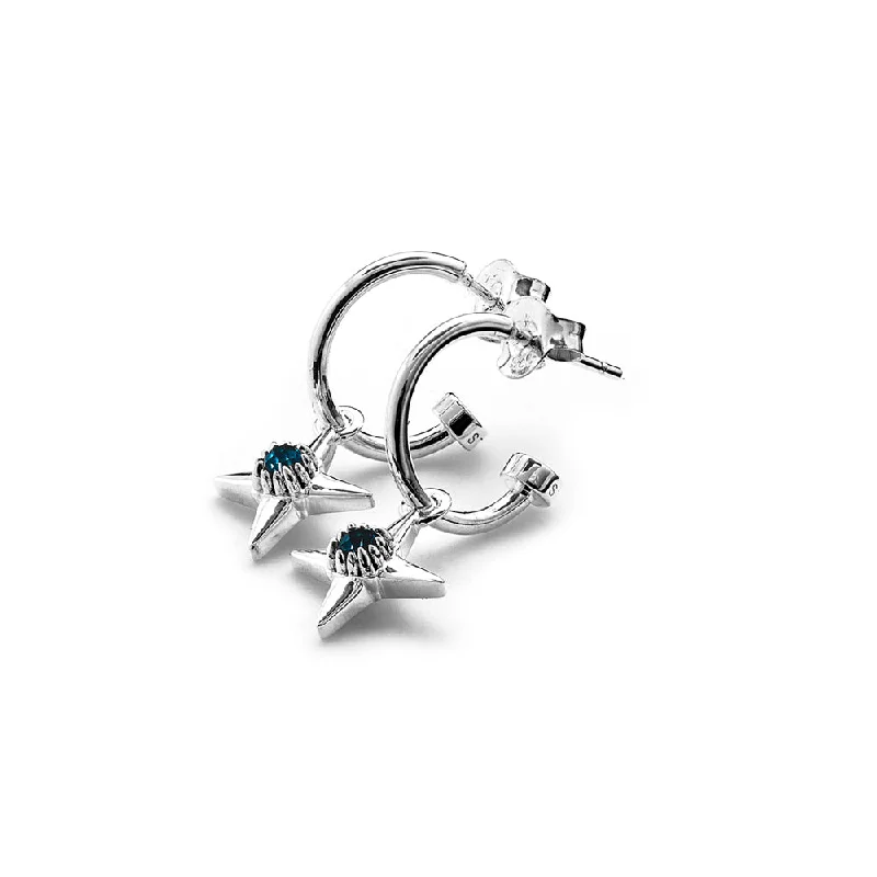 stud earrings for women -Stolen Girlfriends Club Ninja Star Anchor Earrings - Sterling Silver & London Topaz