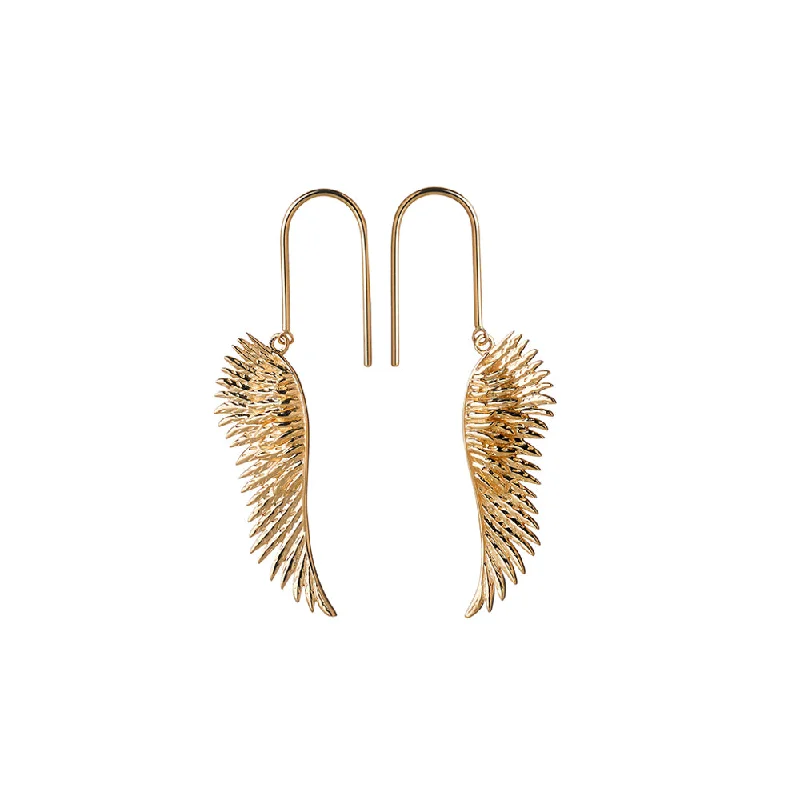 bohemian earrings for women -Karen Walker Mini Cupid's Wing Earrings - Gold Plated