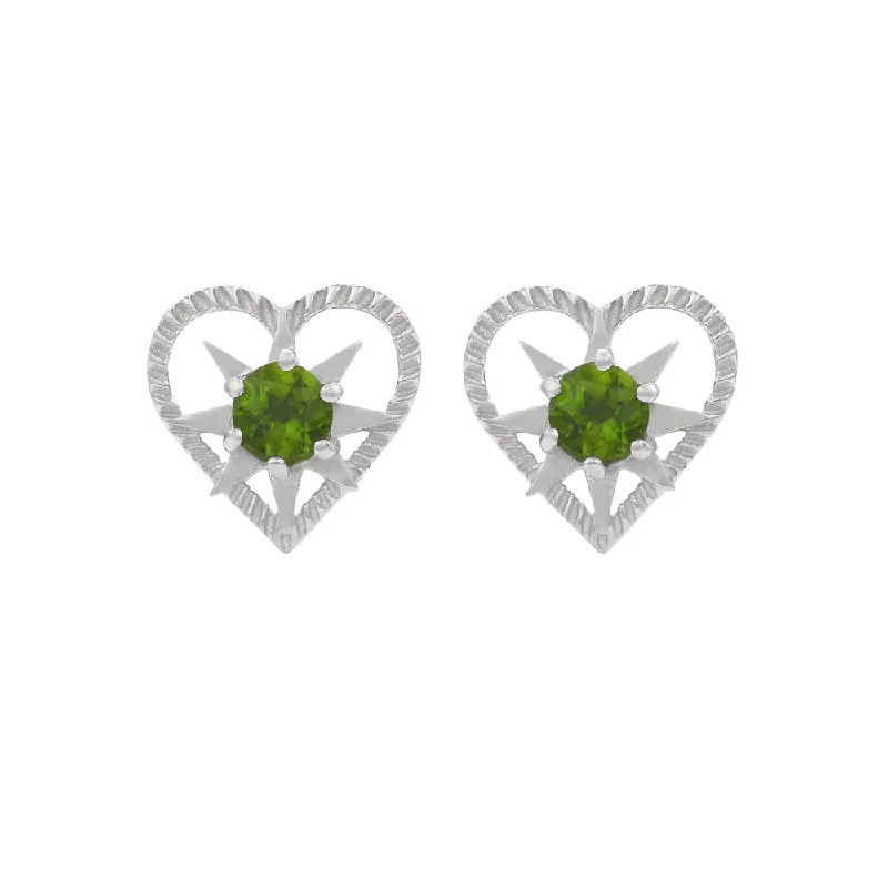 dangling earrings for women -Zoe & Morgan Kind Heart Earrings - Sterling Silver & Chrome Diopside