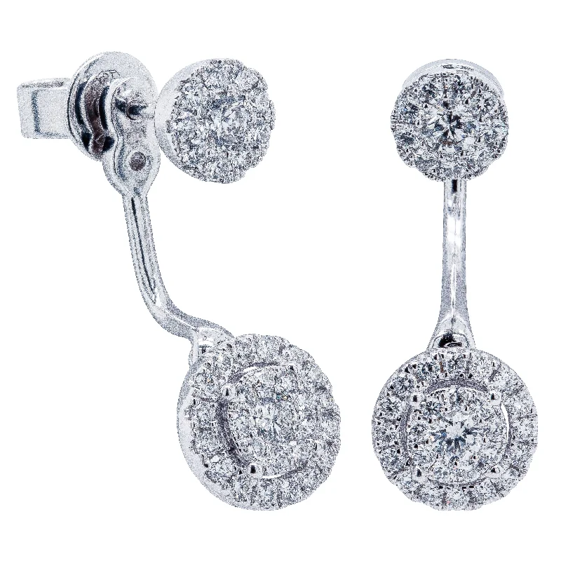 fashion statement earrings -18ct White Gold .92ct Diamond Earrings