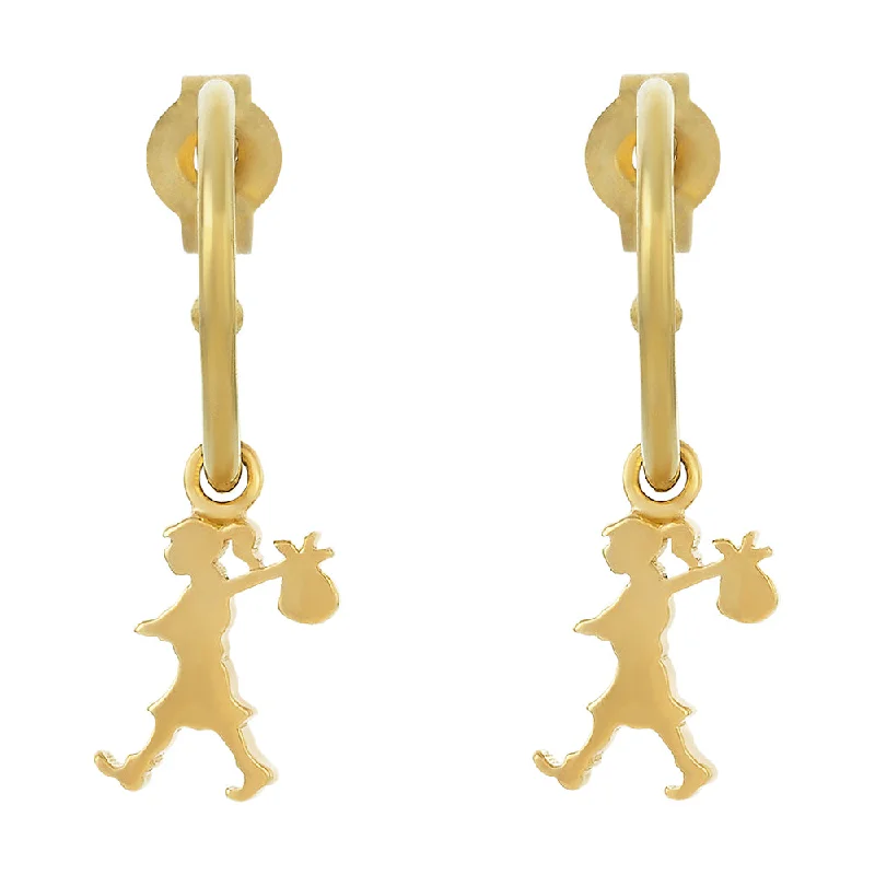 luxury pearl earrings -Karen Walker Runaway Girl Hoop Earrings - 9ct Yellow Gold