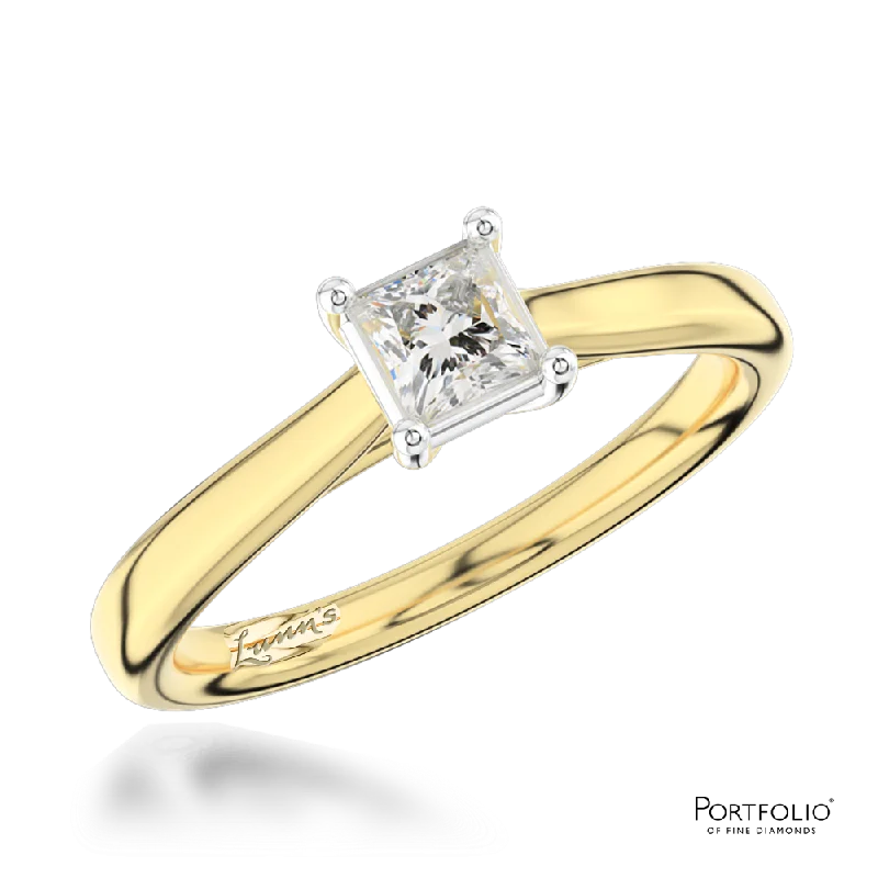 statement rings for women -Solitaire 0.30ct G VS1 Diamond Yellow Gold/Platinum Ring