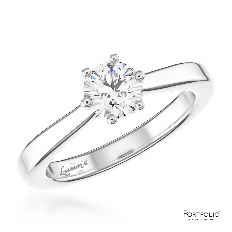 custom-made rings for women -Solitaire 0.70ct G VS2 Diamond Platinum Ring