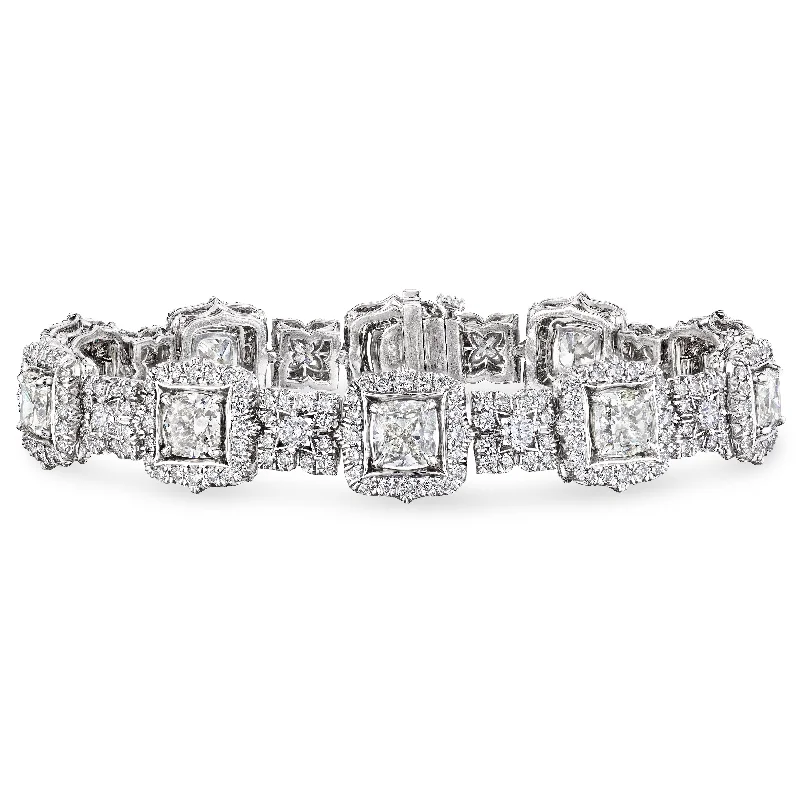 classic bangles for women -Cushion Cut Diamond Bracelet, 11 CT