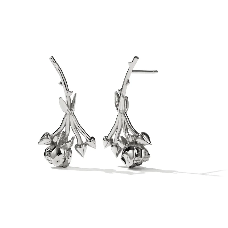 elegant earrings for women -Meadowlark Rose Stud Earrings - Sterling Silver