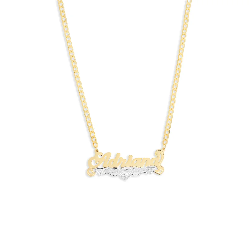 hand-crafted gold necklaces for women -THE CLASSIC LOVE HEART NAMEPLATE NECKLACE