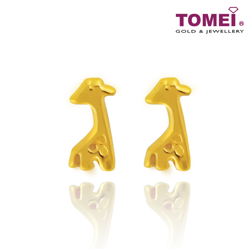 classic gold hoop earrings -Giraffe Earrings | Tomei Yellow Gold 916 (22K) (EE2818-1C)