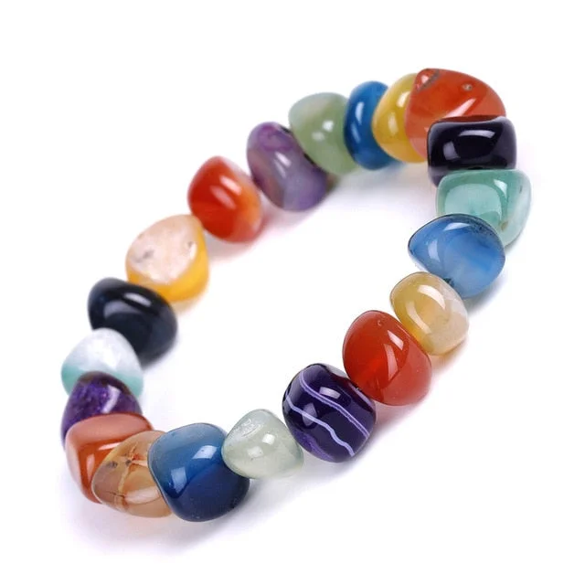 gemstone cuff bangles for women -Rainbow of Positivity Bracelet