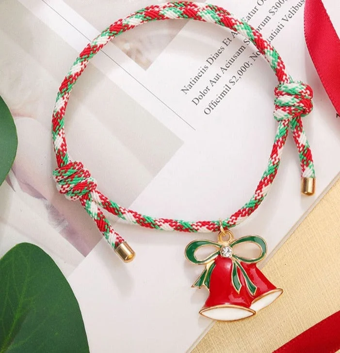 bridal bangles for brides -Christmas Bell Red and Green Bracelet