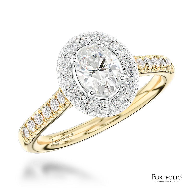 birthstone rings for women -Cluster 0.50ct F VS2 Diamond Yellow Gold/Platinum Ring