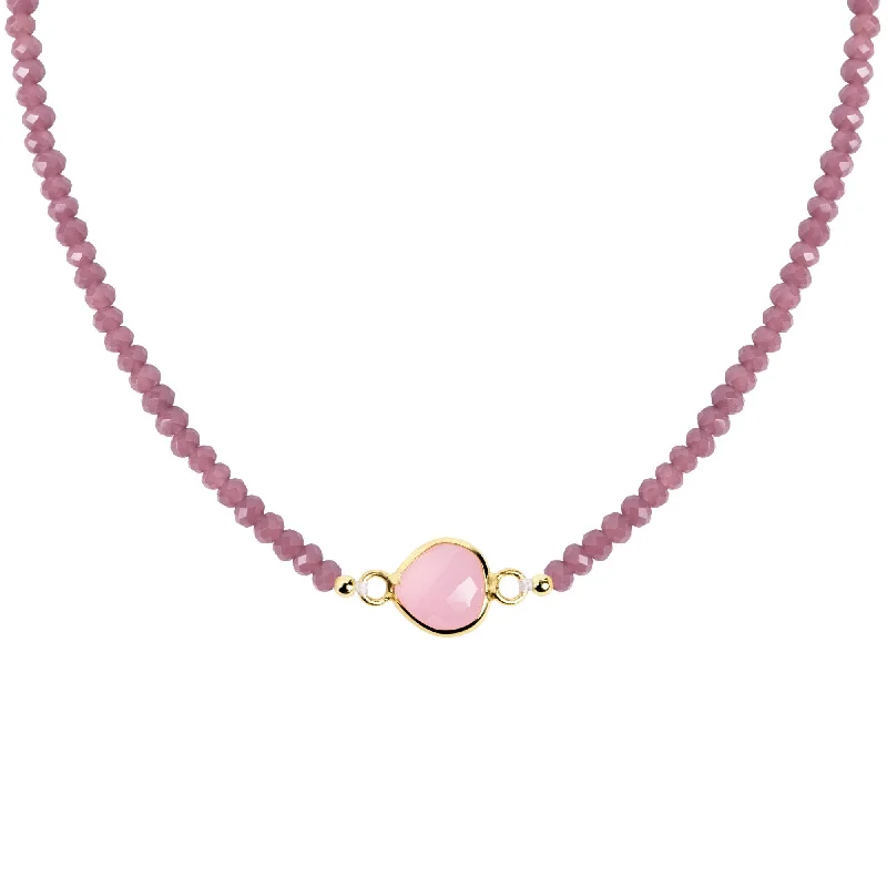 elegant heart-shaped necklaces for women -Merlot Drop Gold Necklace