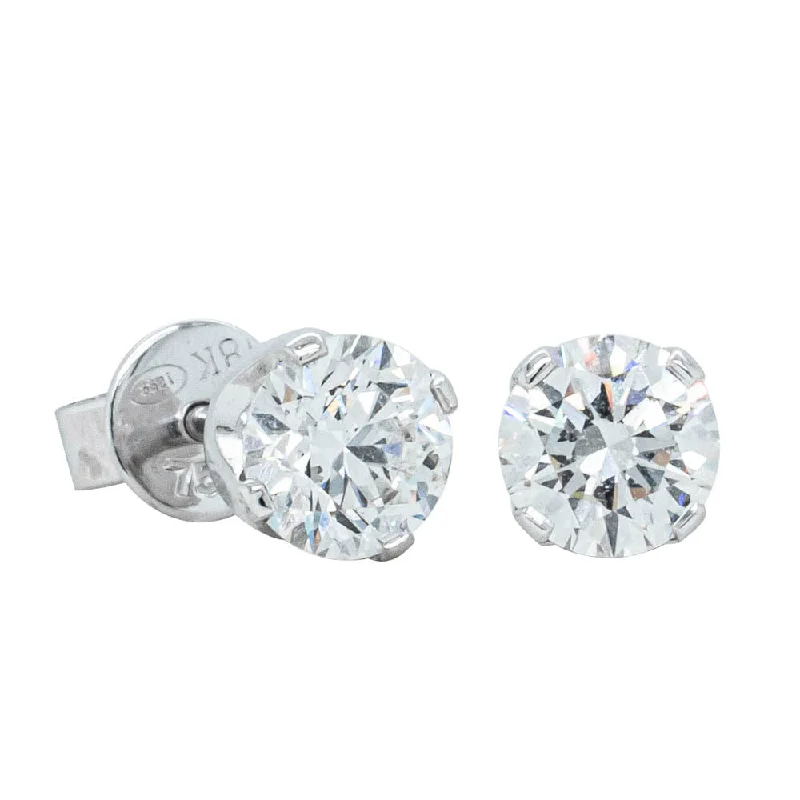 trendy ear climbers for women -Deja Vu 17ct White Gold 1.07ct Diamond Stud Earrings