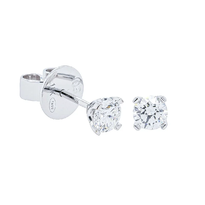 elegant earrings for women -18ct White Gold .60ct Diamond Blossom Stud Earrings