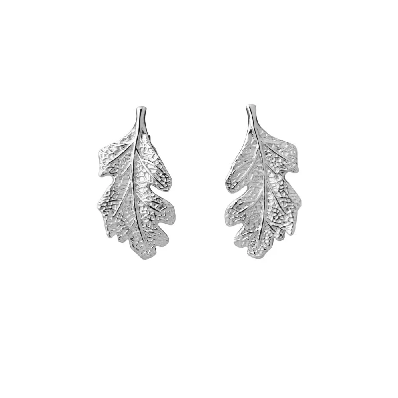 crystal earrings for women -Karen Walker Leaf Stud Earrings - Sterling Silver