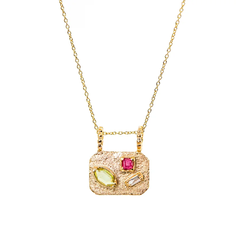 crystal necklaces for women -Medley Pendant No. 4 Necklace (Octagon), Solid Gold | ONE-OF-A-KIND