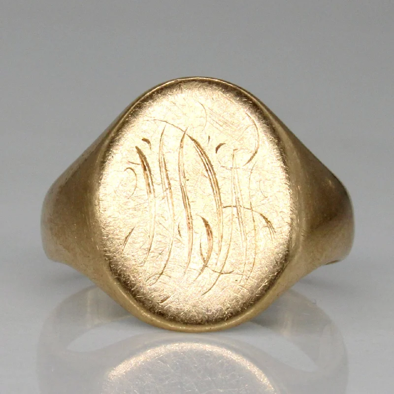 luxury rings for women -10k Yellow Gold Signet Ring | SZ 3 |