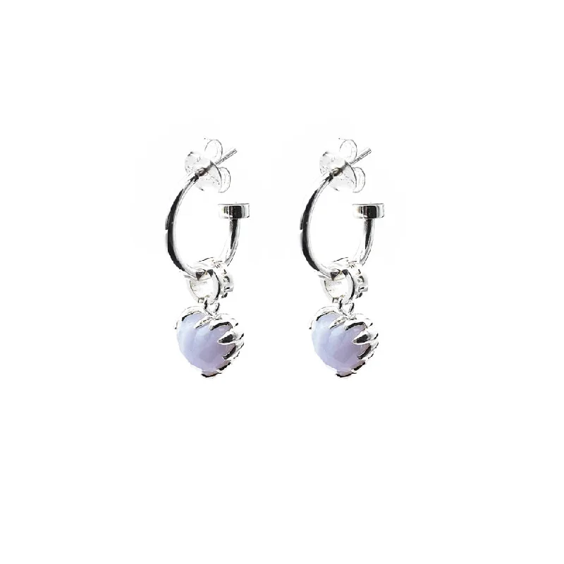 trendy stud earrings for women -Stolen Girlfriends Club Love Anchor Earrings - Sterling Silver & Blue Lace Agate