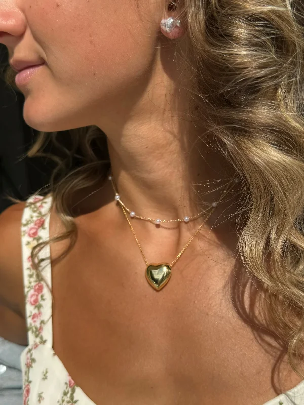 stylish modern necklaces for women -SLIDING HEART NECKLACE