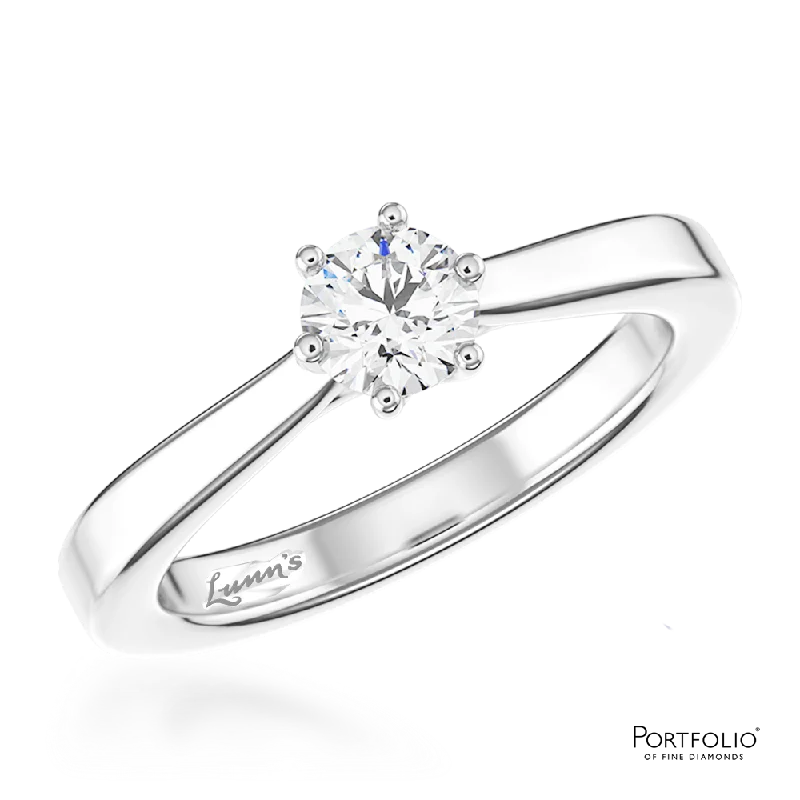 gold engagement rings for women -Solitaire 0.30ct F VS2 Diamond Platinum Ring