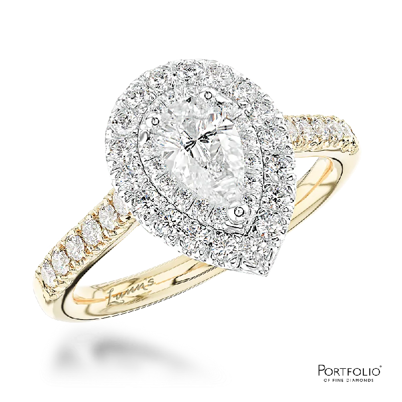 women’s solitaire rings -Cluster 0.50ct F SI1 Diamond Yellow Gold/Platinum Ring