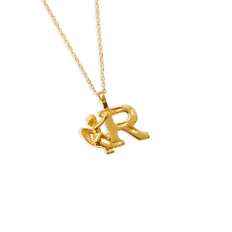 women’s engagement pendant necklaces -THE ANGEL LETTER PENDANT